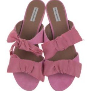 TABITHA SIMMONS Suede Bow Accents Slides Size: IT 40 NEW